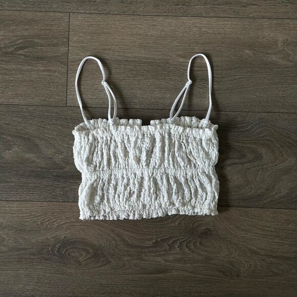 Garage White Cropped Tank Top - Picture 2 of 5